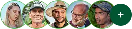 Cinco agrônomos e outras pessoas representando a comunidade Agrotrace