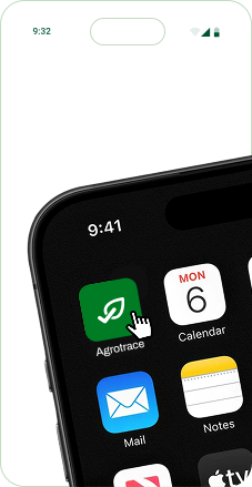 Agrotrace app open on the phone home screen