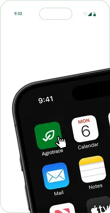 Aplicativo Agrotrace aberto na tela inicial do celular