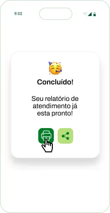 Aplicativo Agrotrace mostrando a conclusão de um atendimento