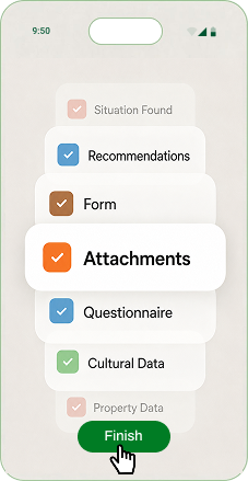 Agrotrace app showing the visit checklist