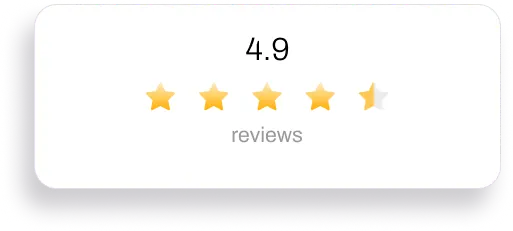 Avaliação média de 4,9 com cinco estrelas